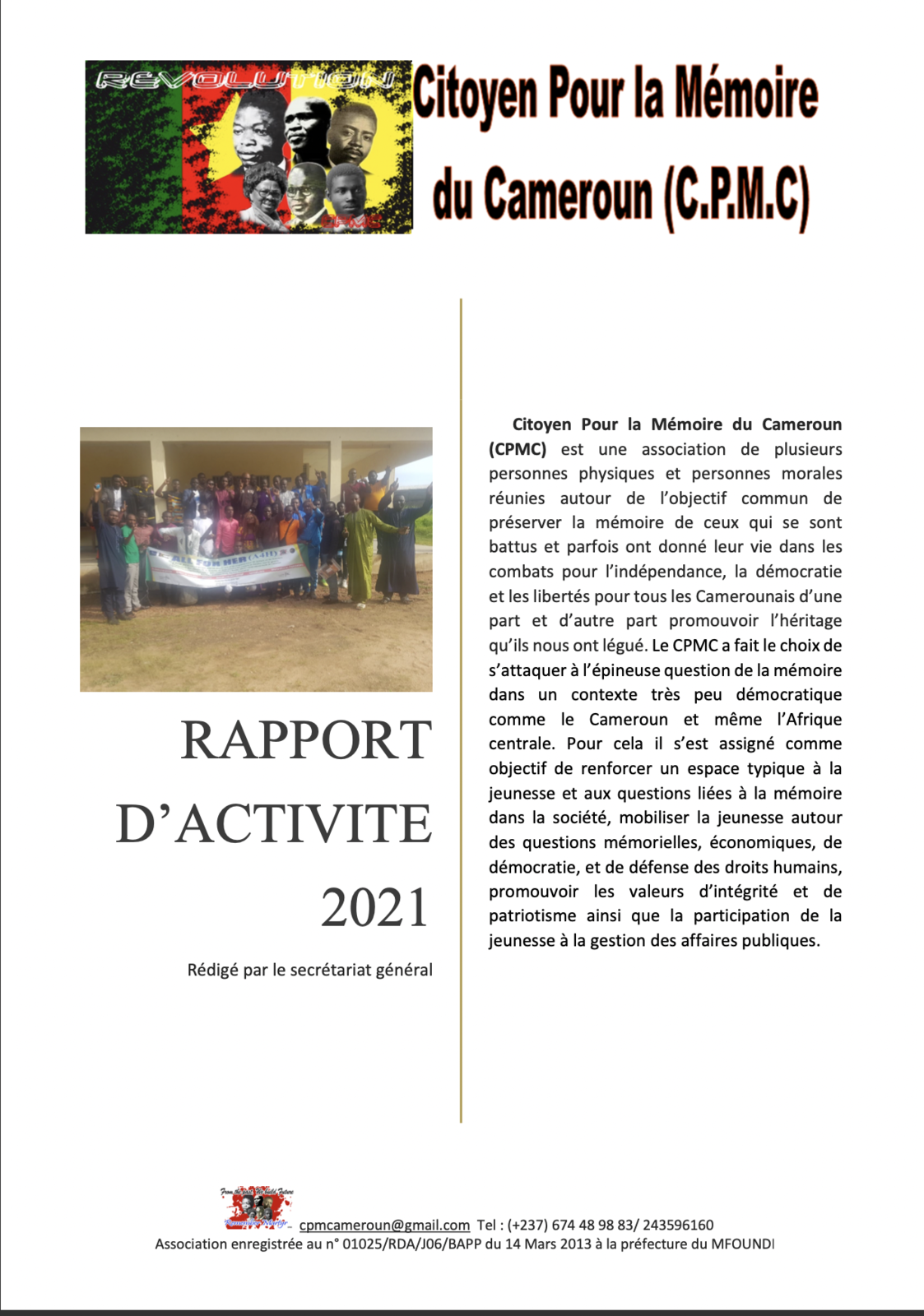 RAPPORT D'ACTIVITE 2021